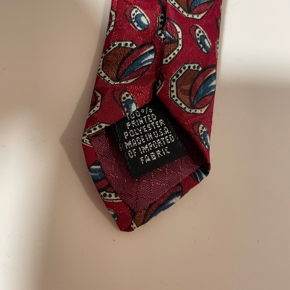 Christian Dior Red Patterned Tie - Picture 4 of 4